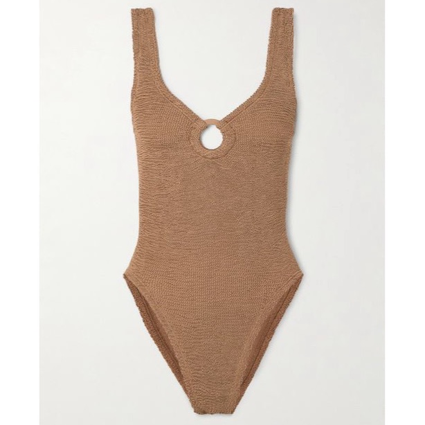Nwt Hunza G Celine Swimsuit In Metallic Cocoa